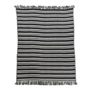 Creative Co-Op Striped Cotton Throw Blanket with Fringe/NWT